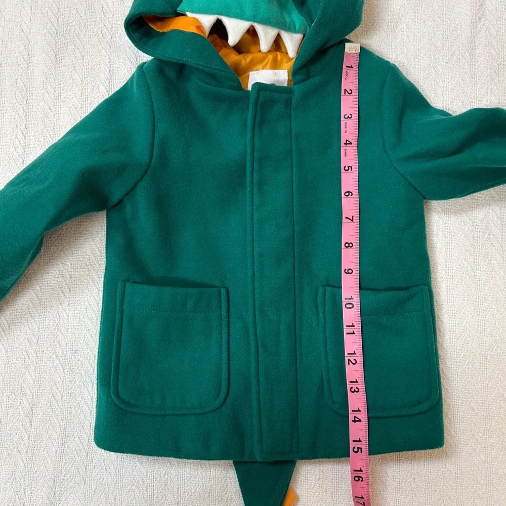 CAT AND JACK 18mo Green Dinosaur Pea Coat Jacket Costume - cute - hooded dino - Picture 4 of 8